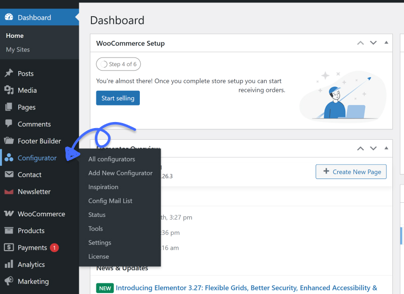 WP Configurator Admin Panel