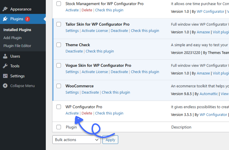 Plugin active